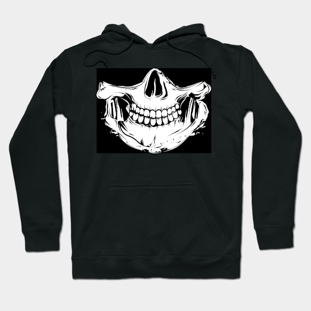 half skull skull - TMJ with nose Hoodie by Kisho